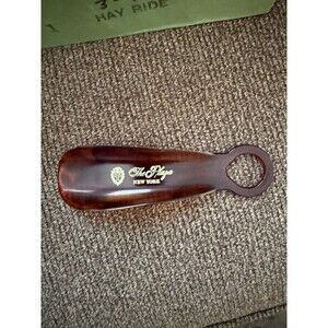 Vintage The Plaza Hotel New York Shoe Horn Gold Logo Tortoise Shell Plastic
